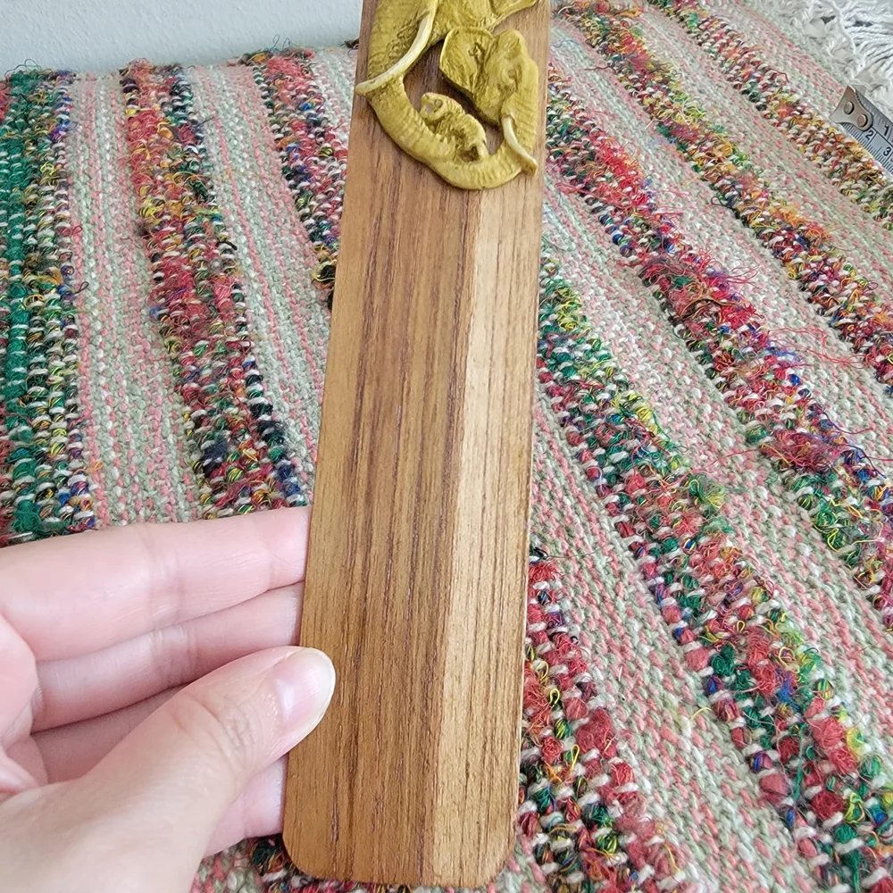 Rare Elephant Carved Wooden Bookmark Boho